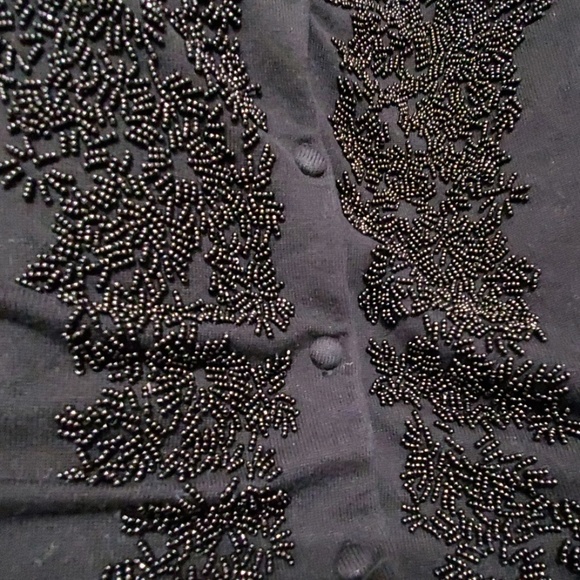 Cable & Gauge Black embellished gorgeous beaded sweater Small EUC - Picture 8 of 8